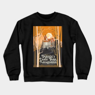 Travel Poster Transylvania, Bran castle, Dracula 3 Crewneck Sweatshirt